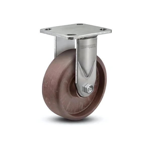 5" x 2" Stainless Thermo Hi-Temp Precision Ball Bearing Rigid Caster with 4" x 4.5" Plate - Heavy-Duty, High-Temperature Resistant Caster for Industrial Applications - Model D4.05108.835 HT SS colson-header