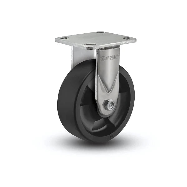 5" x 2" Stainless Steel Hi-Temp Nylon Precision Ball Bearing Rigid Caster | Heavy-Duty 4" x 4.5" Plate | Model D4.05108.835 HTBLK SS for Industrial Applications colson-header