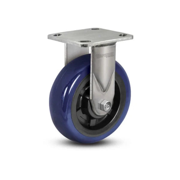 Colson Casters Stainless 5" x 2" Eagle Polyurethane Delrin Bearing Rigid Caster with 4" x 4.5" Plate - SKU: D4.05108.921 EG SS | Durable Heavy-Duty Mobility Solution for Industrial and Commercial Applications colson-header