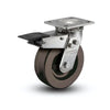 5" x 2" Stainless Steel Hi-Temp Phenolic Delrin Bearing Caster with Total Lock & 4" x 4.5" Plate – High-Performance Industrial Caster for High-Temperature Applications (D4.05109.331 HT BRK4 SS) colson-header