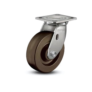 D4.05109.331 HT SS 5" x 2" Phenolic Stainless Caster – 4" x 4.5" Plate