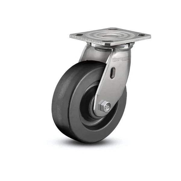 Stainless Steel 5"x2" Phenolic Delrin Bearing Swivel Caster | 1000 lb Capacity, 4"x4.5" Plate colson-header