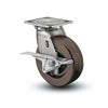 5" x 2" Stainless Hi-Temp Phenolic Roller Bearing CAM-Brake Caster with 4" x 4.5" Plate - Durable, High-Performance Caster for Industrial and High-Temperature Environments - Model D4.05109.339 HT BRK3 SS WB29 colson-header