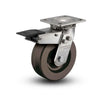 Colson Casters 5" x 2" Hi-Temp Phenolic Roller Bearing Caster with Total Lock and 4" x 4.5" Plate - SKU: D4.05109.339 HT BRK4 SS WB29 - High Heat Resistance, Durable Stainless Steel, Ideal for Industrial Applications colson-header