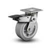 5" x 2" Stainless Steel Performa Rubber Caster with Total Lock - Delrin Bearing and 4" x 4.5" Plate - Ideal for Heavy-Duty Applications (Model: D4.05109.451 BRK4 SS) colson-header1