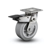 5" x 2" Stainless Performa Rubber (Flat/Grey) Roller Bearing Caster with Total Lock - Heavy-Duty 4" x 4.5" Plate - Model D4.05109.459 BRK4 SS WB29 colson-header1