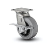 5" x 2" Stainless Performa Rubber CAM-Brake Caster | Flat Conductive Roller Bearing with 4" x 4.5" Plate - High-Performance for Industrial Use (Model D4.05109.459 COND BRK3 SS WB29) colson-header1