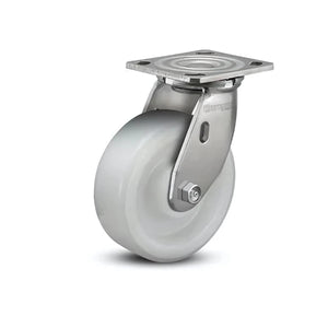 5" x 2" Stainless White Nylon Precision Ball Bearing Caster with 4" x 4.5" Plate - Heavy-Duty, Durable, and Smooth Mobility for Industrial Use - Model D4.05109.535 WN SS colson-header1