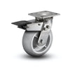 5" x 2" Stainless Performa Rubber Caster with Total Lock | Delrin Bearing for Heavy-Duty Applications | 4" x 4.5" Plate - D4.05109.551 BRK4 SS colson-header1