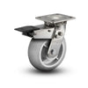 Colson Casters Stainless 5" x 2" Performa Rubber Roller Bearing Caster with Total Lock - 4" x 4.5" Plate - SKU: D4.05109.559 BRK4 SS WB29 | Heavy-Duty Mobility Solution for Industrial and Medical Use colson-header