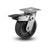 5" x 2" Stainless Steel Hi-Temp Nylon Delrin Bearing Caster with Total Lock | 4" x 4.5" Plate - Ideal for Heavy-Duty and High-Temperature Applications - Model D4.05109.831 HTBLK BRK4 SS colson-header1
