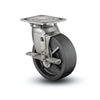5" x 2" Stainless Steel Polyolefin Precision Ball Bearing Side-Lock Caster with 4" x 4.5" Plate - Durable, Corrosion-Resistant, Heavy-Duty Caster for Industrial & Commercial Use - Model D4.05109.835 BRK7 SS colson-header