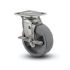 5" x 2" Stainless Steel HD Nylon Glass Filled Precision Ball Bearing Side-Lock Caster with 4" x 4.5" Plate - Heavy-Duty Model D4.05109.835 DT BRK7 SS for Industrial Applications colson-header