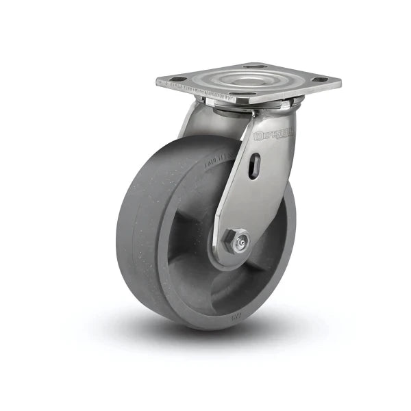5" x 2" Heavy-Duty Stainless Steel Precision Ball Bearing Caster with Glass-Filled Nylon Wheel, 4" x 4.5" Plate – High Load Capacity Industrial Caster D4.05109.835 DT SS colson-header