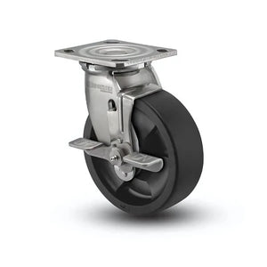Colson D4.05109.835 5" x 2" Nylon Side Lock Caster – 4" x 4.5" Plate