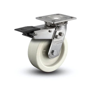 5" Stainless Steel Hi-Temp Retort Swivel Caster with Lock, 650 lb Capacity colson-header