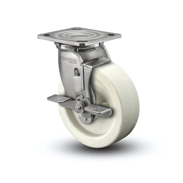 Stainless Steel Hi-Temp Retort Precision Ball Bearing Swivel Caster with 4"x4.5" Plate - 650 lb Capacity colson-header