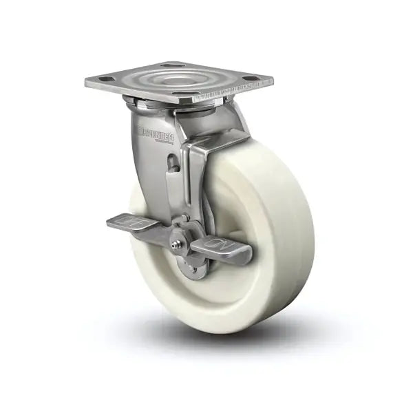 Stainless Steel Hi-Temp Retort Precision Ball Bearing Swivel Caster with 4"x4.5" Plate - 650 lb Capacity -  | CasterHQ
