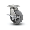 5" x 2" Stainless HD Nylon Glass Filled Roller Bearing CAM-Brake Caster with Total Lock - 4" x 4.5" Plate - Heavy-Duty Performance - Model D4.05109.839 DT BRK3 SS WB29 colson-header
