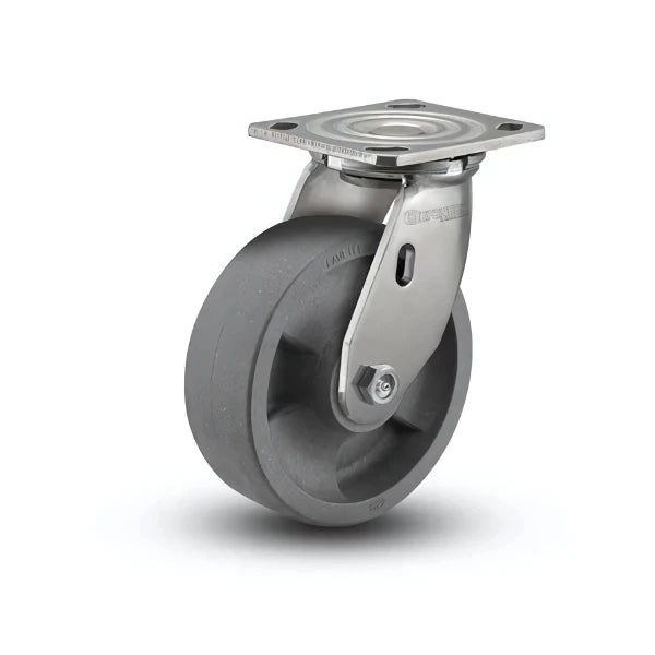 5" x 2" Stainless Steel HD Nylon Glass Filled Roller Bearing Caster with 4x4.5 Plate - Heavy-Duty, Durable, and Ideal for Industrial Applications - Model D4.05109.839 DT SS WB29 colson-header