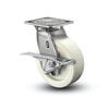 5" x 2" Stainless Steel Hi-Temp Retort Roller Bearing CAM-Brake Caster with 4" x 4.5" Plate - D4.05109.839 RW BRK3 SS WB29 for High-Temperature Industrial Applications colson-header