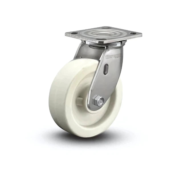 5" x 2" Stainless Steel Hi-Temp Retort Roller Bearing Caster with 4" x 4.5" Plate - High Heat Resistance for Industrial & Commercial Use - Model D4.05109.839 RW SS WB29 colson-header