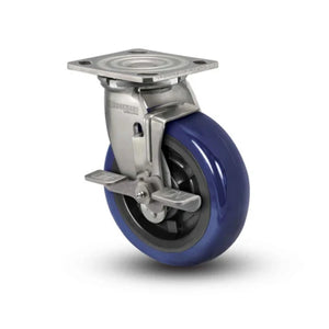 Colson D4.05109.921 EG 5" x 2" Polyurethane Stainless Caster with Brake