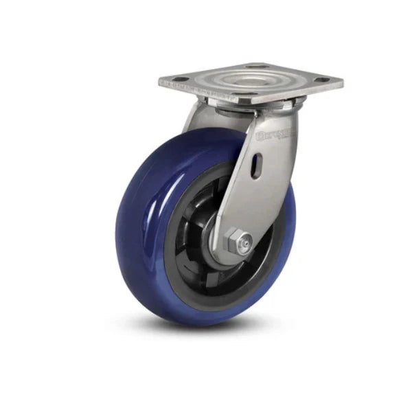 Colson Casters Stainless 5" x 2" Eagle Polyurethane Precision Ball Bearing Caster with 4" x 4.5" Plate - SKU: D4.05109.925 EG SS | Durable, High-Performance Industrial Mobility Solution colson-header