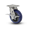 Colson Casters Stainless 5" x 2" Eagle Polyurethane Roller Bearing CAM-Brake Caster with 4" x 4.5" Plate - SKU: D4.05109.929 EG BRK3 SS WB29 | Heavy-Duty, Durable, and Safe Mobility Solution for Industrial Use colson-header