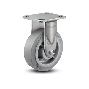 6" x 2" Stainless Steel Performa Rubber Rigid Caster with Delrin Bearing - High-Performance, Heavy-Duty, 4" x 4.5" Plate - Model D4.06108.451 SS colson-header1