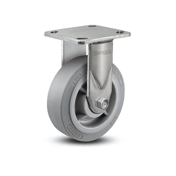 Stainless Steel 6"x2" Precision Ball Bearing Rigid Caster with 4"x4.5" Plate - 600 lb Load Capacity colson-header1