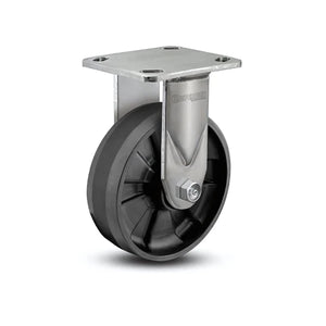 D4.06108.535 SS 6" x 2" Nylon Rigid Stainless Caster – 4" x 4.5" Plate