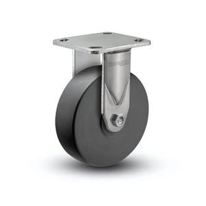 6" x 2" Commander HD Precision Ball Bearing Rigid Caster | Heavy-Duty Stainless Steel Construction | 4" x 4.5" Plate |  D4.06108.5PN SS colson-header