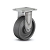 Stainless Steel 6"x2" Rigid Caster | 1100 lb Capacity | Solid Elastomer Wheel | 4"x4.5" Top Plate CasterHQ