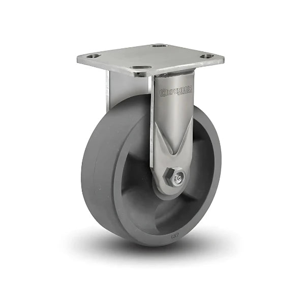 6" x 2" Stainless Steel Heavy-Duty Nylon Glass-Filled Precision Ball Bearing Rigid Caster with 4" x 4.5" Plate - Model D4.06108.835 DT SS colson-header