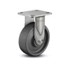 6" x 2" Stainless Solid Elastomer Rigid Caster with Precision Ball Bearing and 4" x 4.5" Mounting Plate - Heavy-Duty Industrial Stability | D4.06108.835 EN SS colson-header