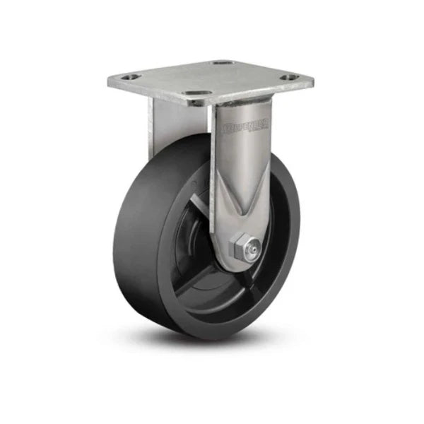 Colson Casters Stainless 6" x 2" Polyolefin Precision Ball Bearing Rigid Caster with 4" x 4.5" Plate - Heavy Duty, Industrial Mobility Solution - SKU: D4.06108.835 SS colson-header