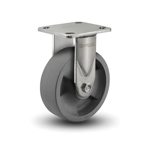 Colson D4.06108.839 6" x 2" Nylon Rigid Stainless Caster – 4" x 4.5" Plate