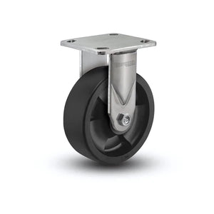 6" x 2" Stainless Hi-Temp Nylon Roller Bearing Rigid Caster - High-Performance Caster with 4" x 4.5" Plate for Heavy-Duty Industrial Applications (Model: D4.06108.839 HTBLK SS WB29) colson-header