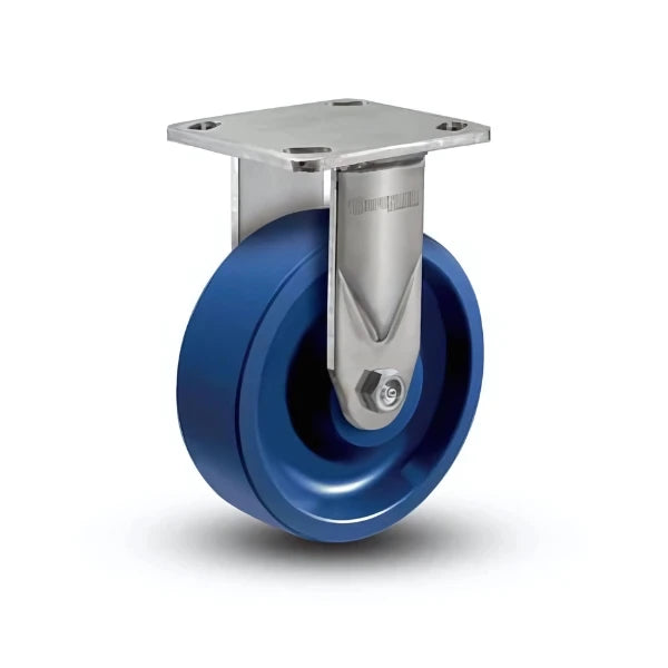 6" x 2" Stainless K Solid Polyurethane Rigid Caster with Precision Ball Bearing, 4" x 4.5" Plate – Durable Industrial Strength for Heavy-Duty Applications – D4.06108.935 KW SS colson-header