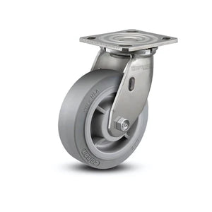 Stainless Steel 6"x2" Performa Rubber Swivel Caster with Delrin Bearing & 4"x4.5" Plate colson-header1
