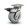 6" x 2" Stainless Steel Performa Rubber Precision Ball Bearing Caster with Total Lock - Heavy-Duty 4" x 4.5" Plate - Model D4.06109.455 BRK4 SS colson-header1