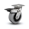 Stainless Steel 6"x2" Precision Ball Bearing Swivel Caster with Total Lock, Conductive Rubber Tires, and 4"x4.5" Top Plate colson-header1
