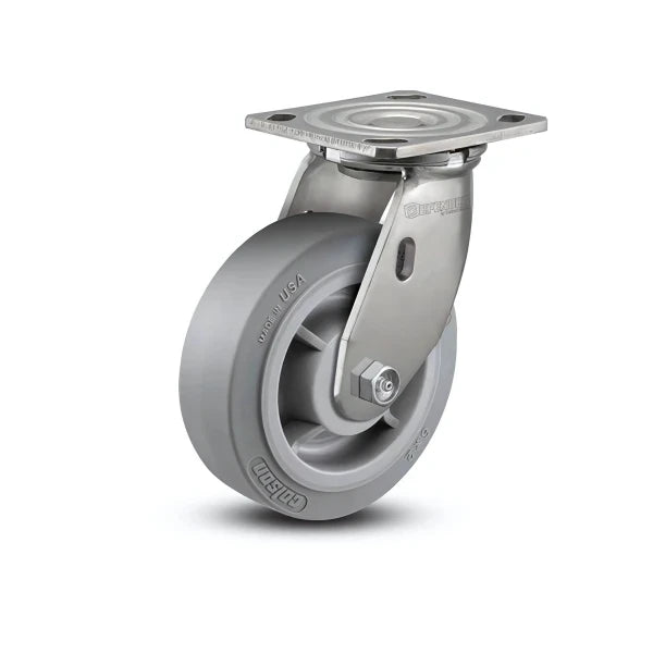 6" x 2" Stainless Performa Rubber Precision Ball Bearing Caster with 4" x 4.5" Plate - Durable and Reliable for Heavy-Duty Applications - Model D4.06109.455 SS colson-header1