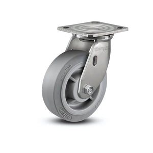 D4.06109.455 SS 6" x 2" Performa Rubber Stainless Caster – 4" x 4.5" Plate