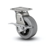 Stainless Steel 6"x2" Performa Rubber Swivel Caster with CAM-Brake & 4"x4.5" Plate colson-header1