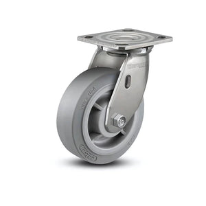 6" x 2" Stainless Performa Rubber Roller Bearing Caster - Flat Grey, Heavy-Duty, 4" x 4.5" Plate (Model D4.06109.459 SS WB29) colson-header1