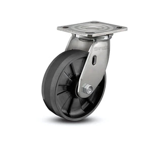 6" x 2" Stainless Max Nylon Delrin Bearing Caster with 4" x 4.5" Plate - Heavy-Duty, Durable Design for Industrial Applications | Model D4.06109.531 SS colson-header
