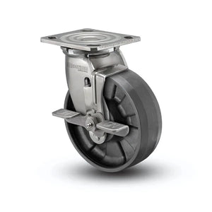 Colson D4.06109.535 BRK7 SS 6"x2" Nylon Side Lock Stainless Caster