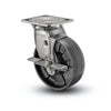 6" x 2" Stainless Steel Precision Ball Bearing Caster with Side Lock - Durable Nylon Wheel, 4" x 4.5" Plate, Model D4.06109.535 BRK7 SS for Heavy-Duty Applications colson-header